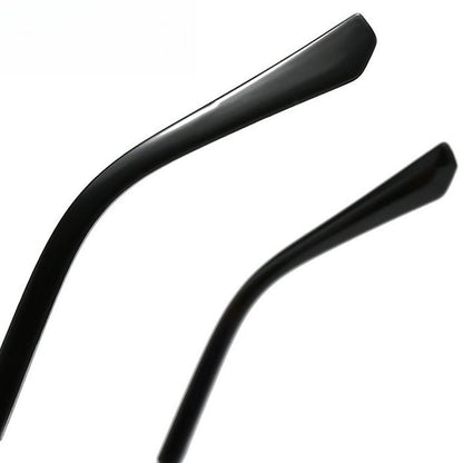 Vintage Rimless Cut Edge Sunglasses - Frameless Polygon Statement Piece (MAC266)
