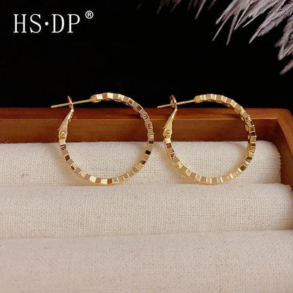 MAC147 Vintage Style Zircon Inlaid Hoop Earrings Elegant