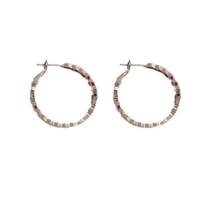 MAC147 Vintage Style Zircon Inlaid Hoop Earrings Elegant