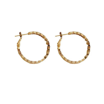 MAC147 Vintage Style Zircon Inlaid Hoop Earrings Elegant