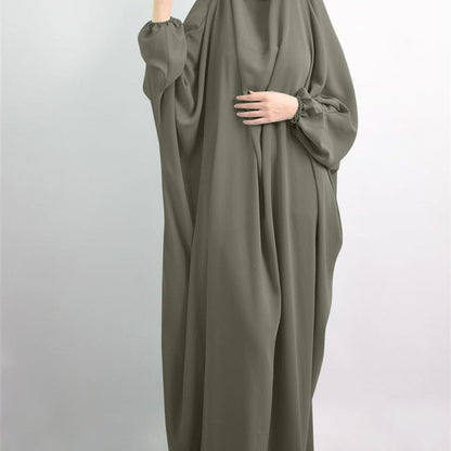 Viscose Niqab Attached 1-Piece Plain Jilbab (MJ005)