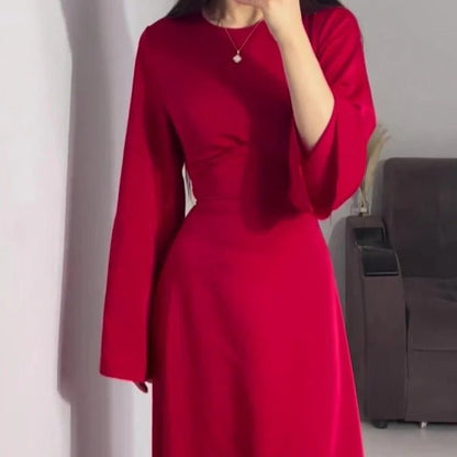 Waist Slim Abaya, Strappy Solid Color Abaya (MA106)