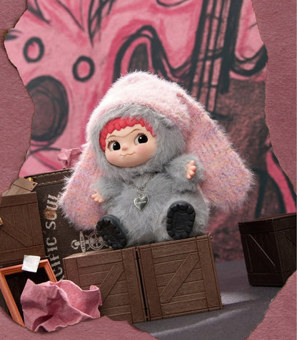 WAKUKU Fuzzy Trendy Fun Party Series bag charm featuring a rebel design, colorful and playful accessory for bags.