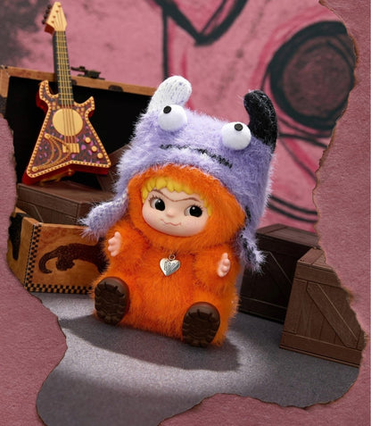 WAKUKU Fuzzy Trendy Fun Party Series bag charm featuring a playful monster imitation with colorful, soft plush material.