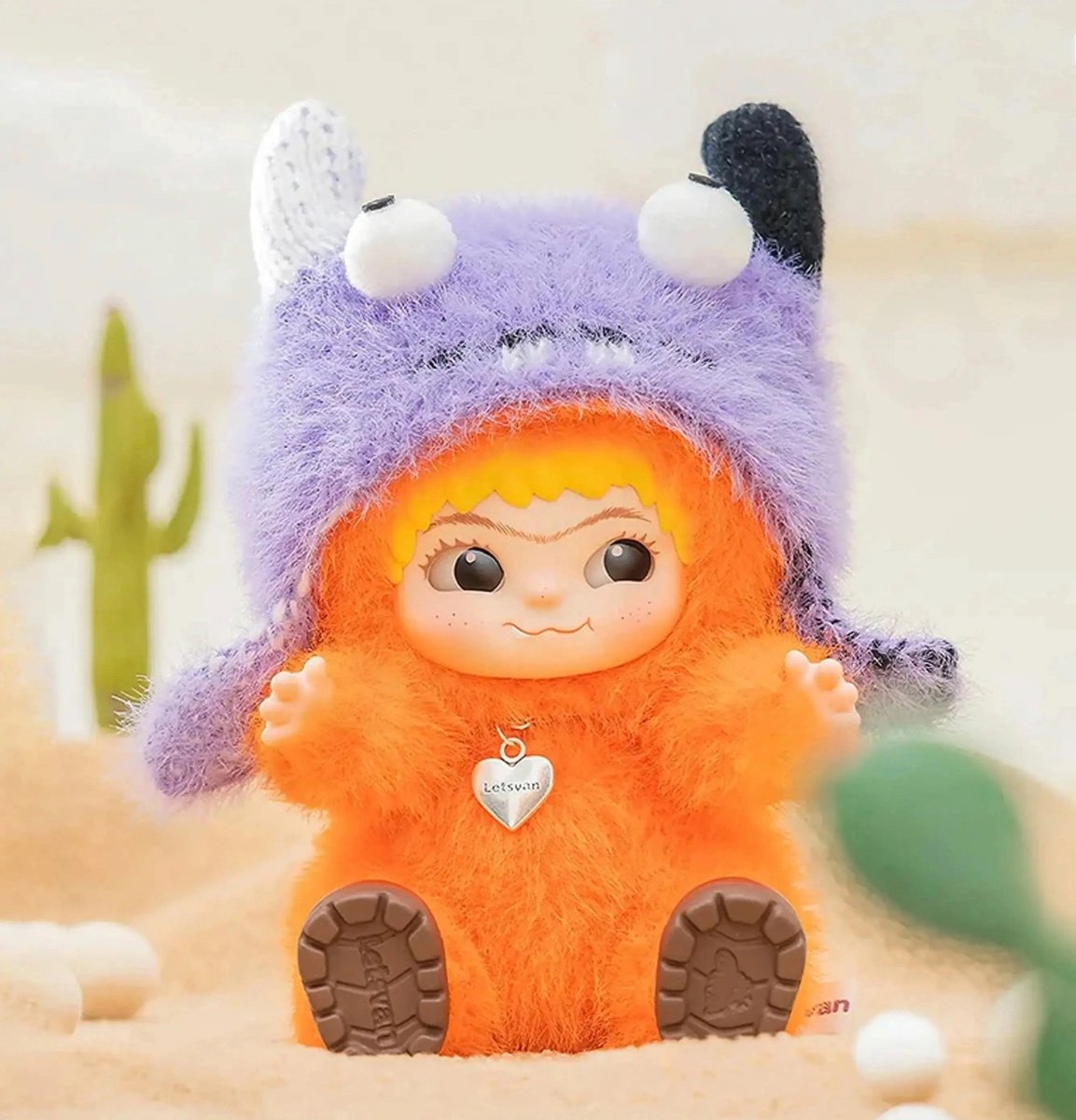 WAKUKU fuzzy monster-themed bag charm from the Trendy Fun Party Series, featuring colorful, plush imitation monster design.