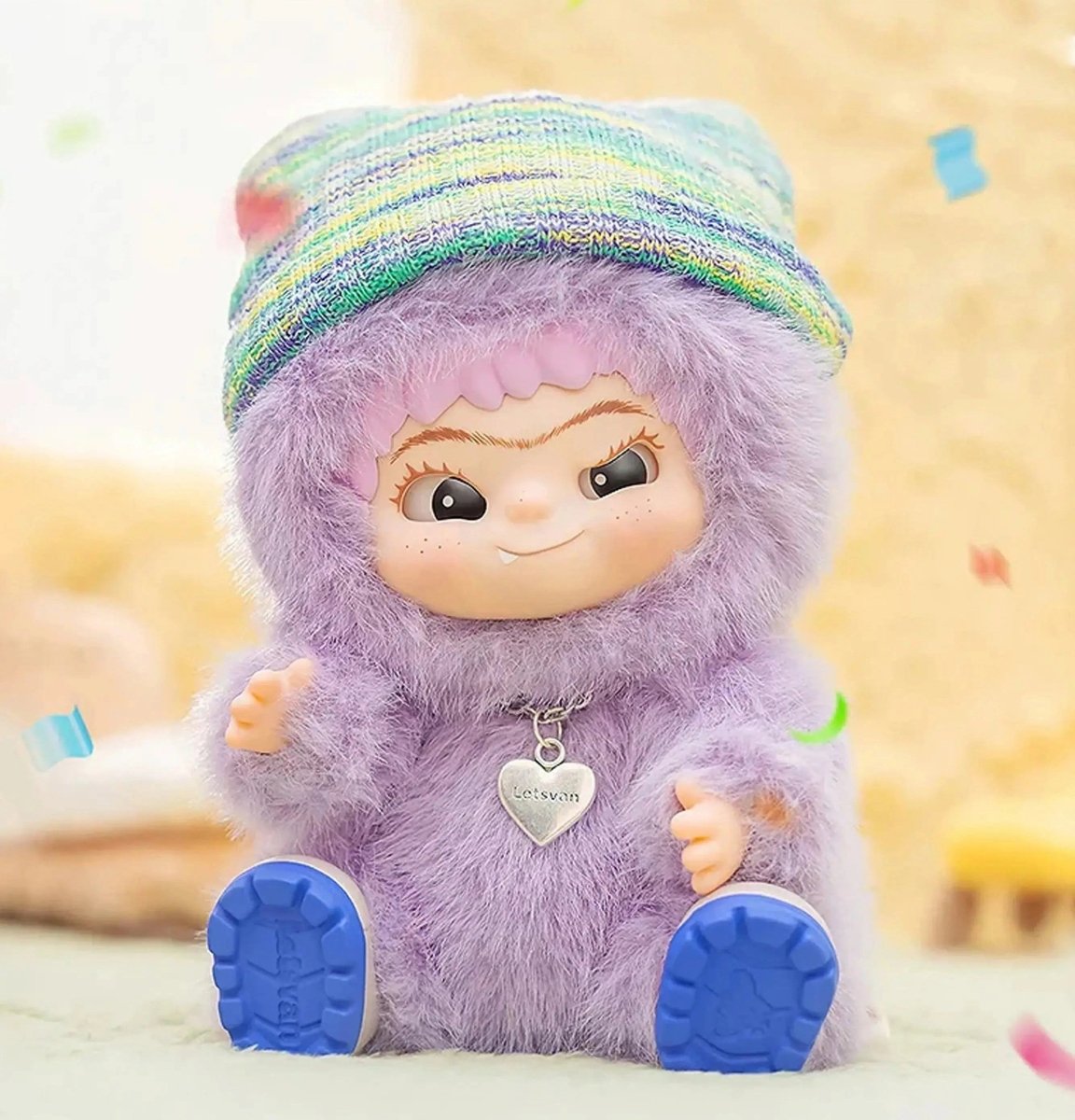 WAKUKU Fuzzy Trendy Fun Party Series bag charm featuring a colorful sing rock design, perfect for decorating handbags and backpacks.