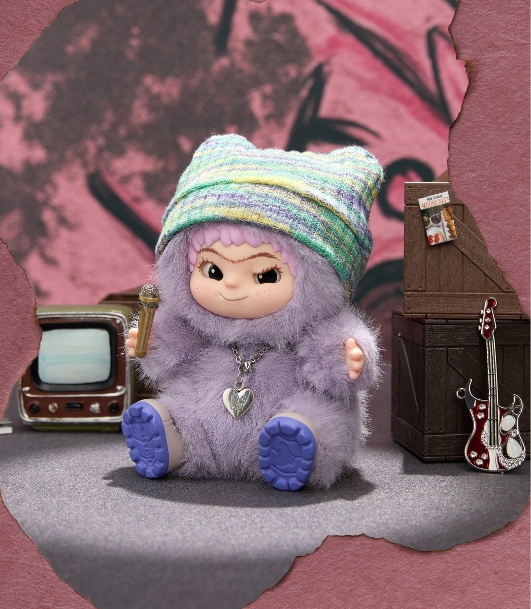 WAKUKU Fuzzy Trendy Fun Party Series bag charm featuring colorful, soft plush material and playful design for accessories.