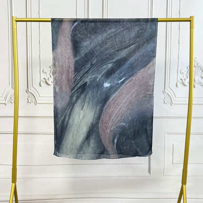 Watercolor Artistic Cotton Hijab with Painted Floral Motifs (MH144)