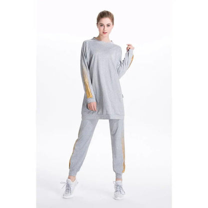 Women's Casual Two Piece Sweatsuit Set - Long Sleeve Crewneck and Joggers(MB008)