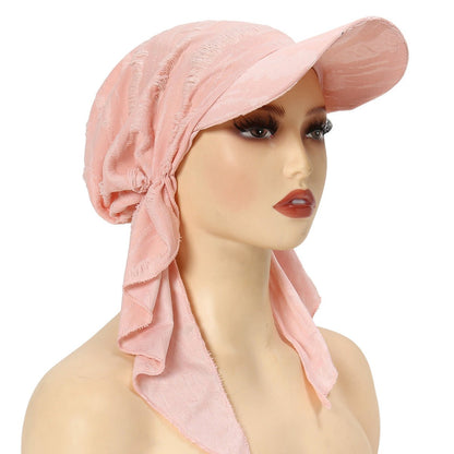 Women's Multi-Color Fashion Baseball Cap – Frayed Edge Boho Beanie with Feather Detail（MH113）