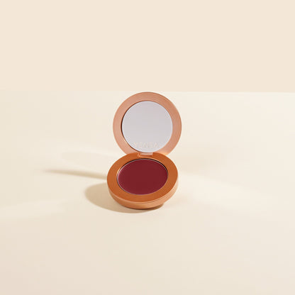 YENSA Super Serum Silk Buildable Cream Blush in Moody Mauve, a smooth, blendable cream blush with a silky texture.