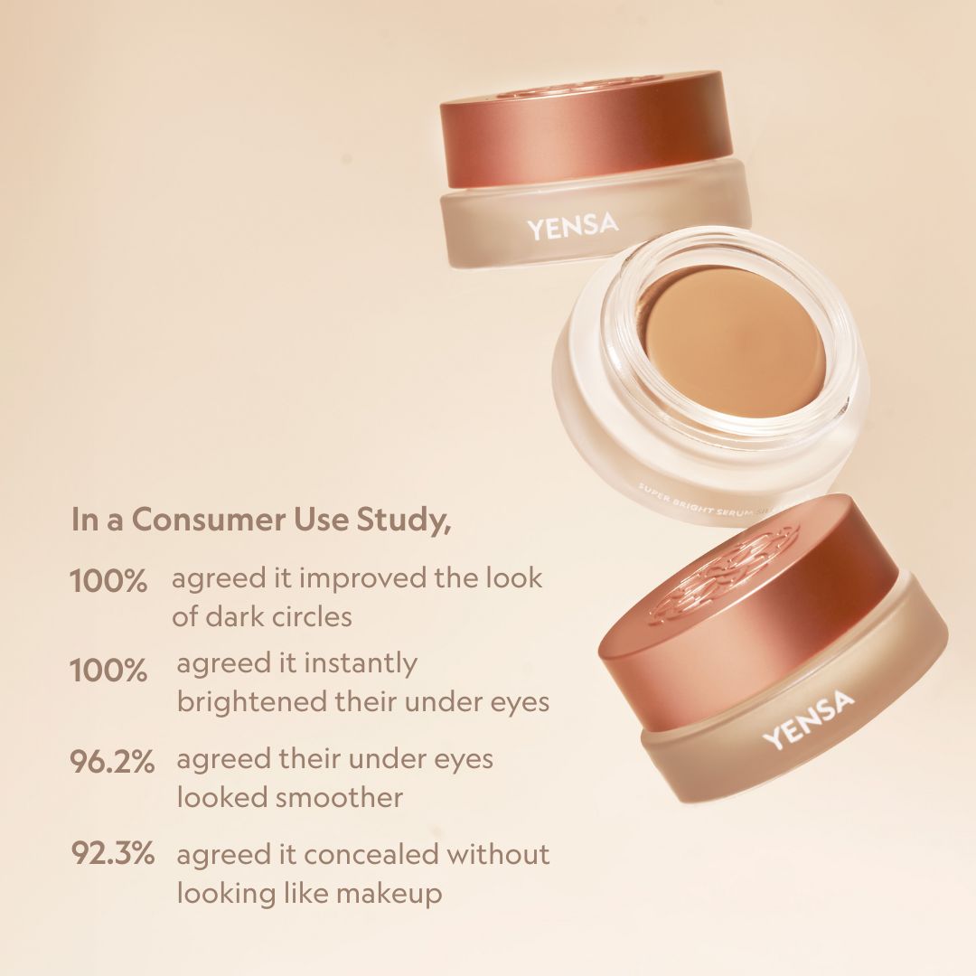YENSA Super Bright Dark Circle Serum eye corrector with peptides, designed to reduce dark circles and brighten the under-eye area.
