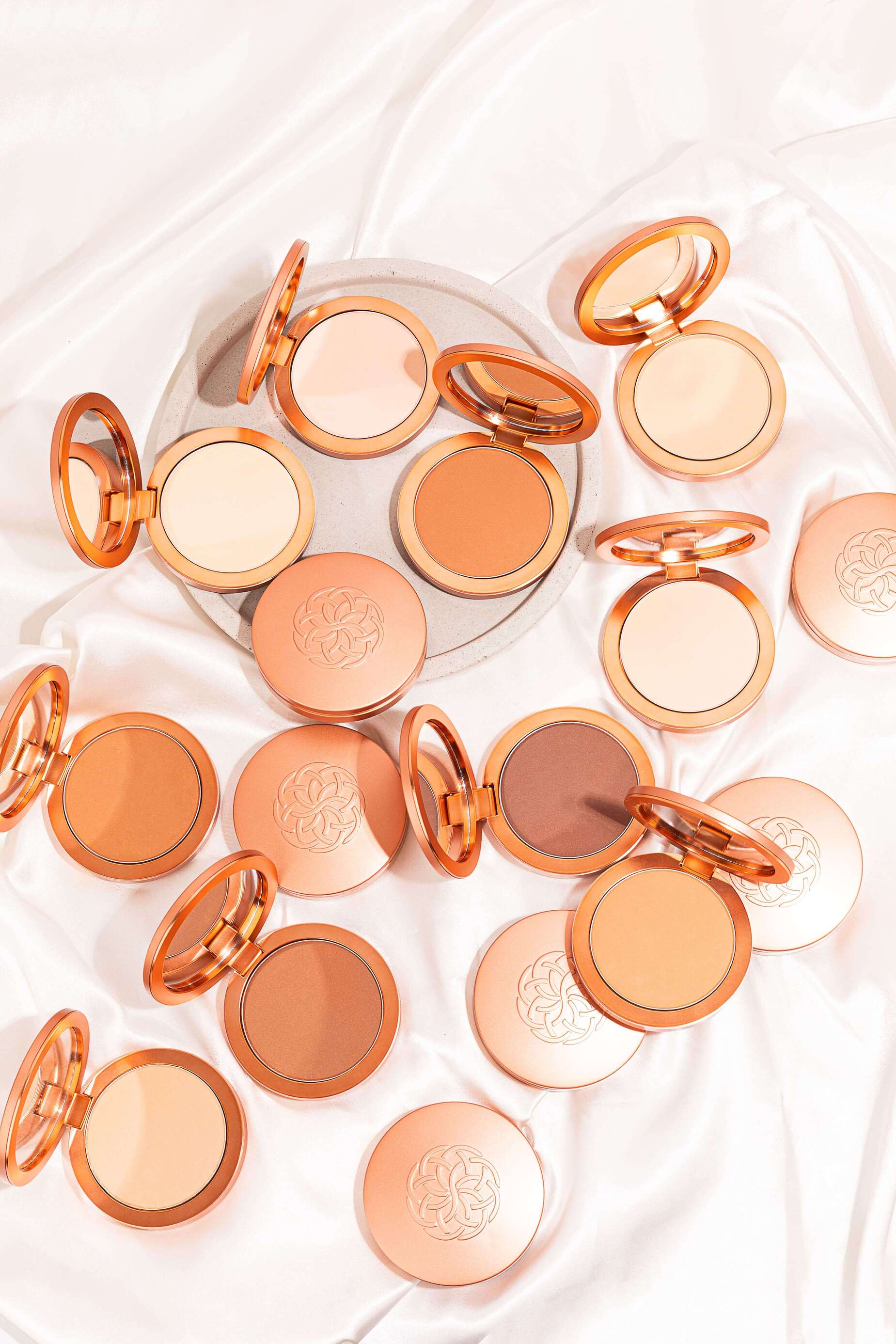 YENSA Super Serum Silk Matte Powder Foundation in fair shade, showcasing smooth, matte finish with peptide formula.