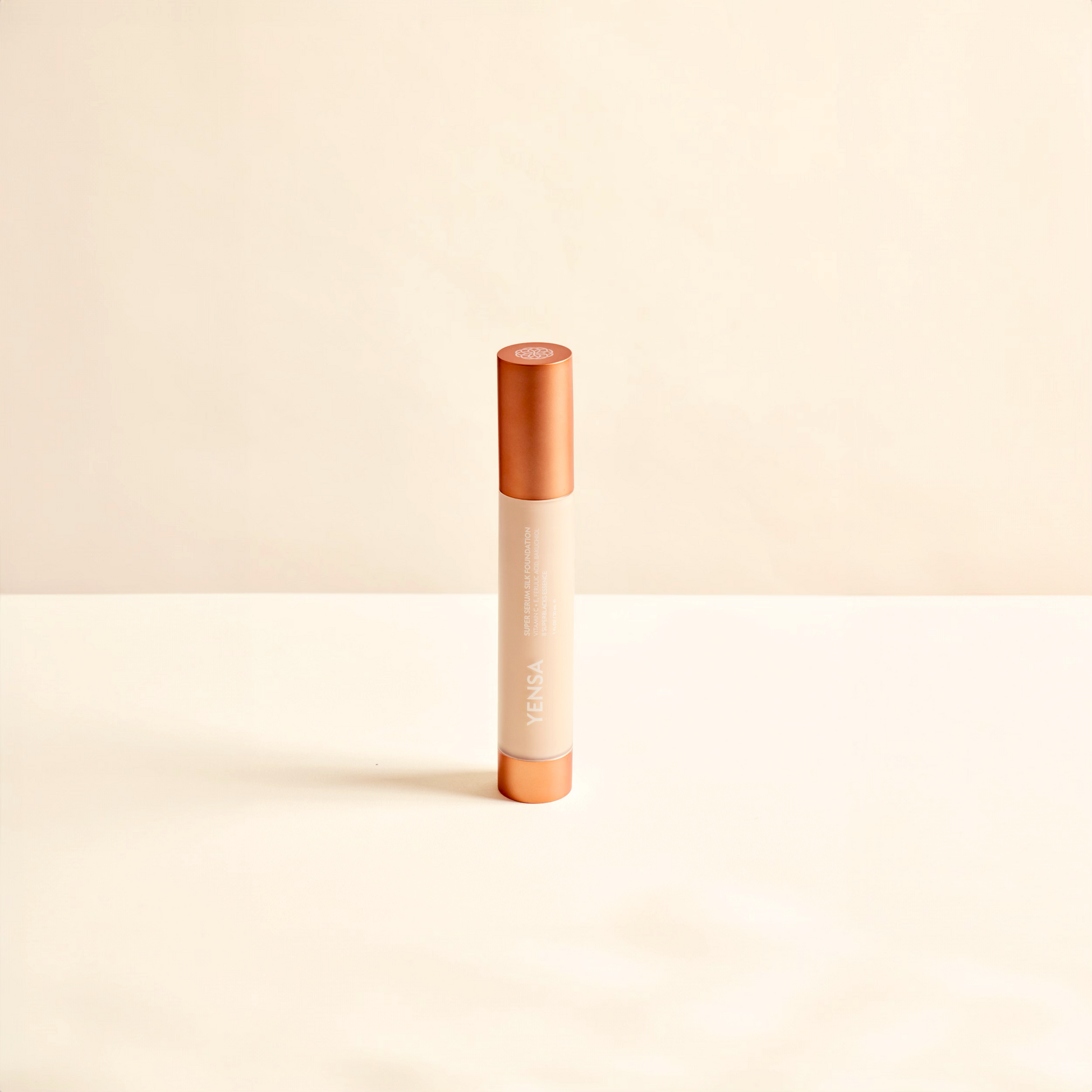 YENSA Super Serum Silk Hydrating Foundation in Fair shade, showcasing smooth, radiant finish for glowing skin.