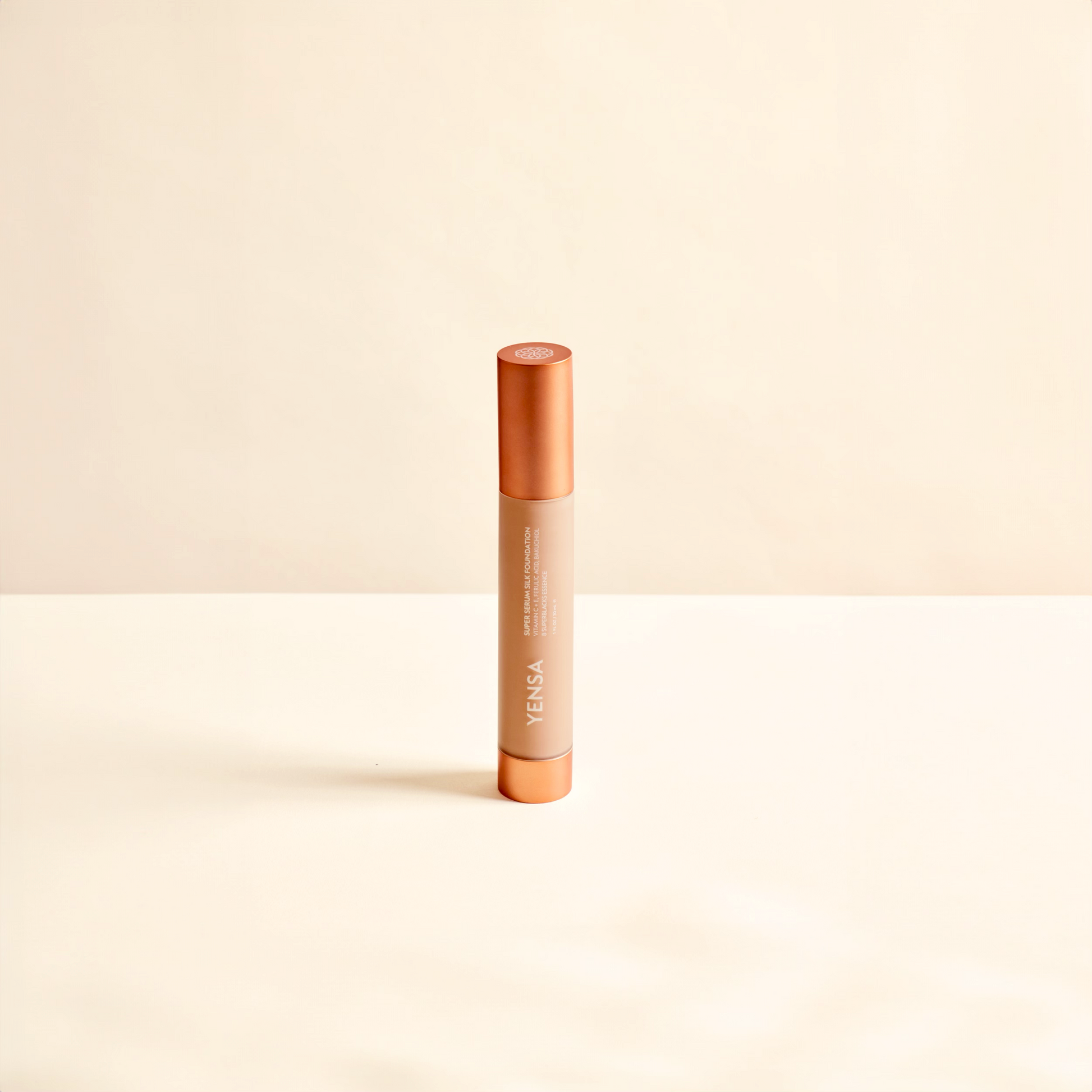 YENSA Super Serum Silk Foundation in Fair, hydrating peptide formula for radiant, natural-looking skin.