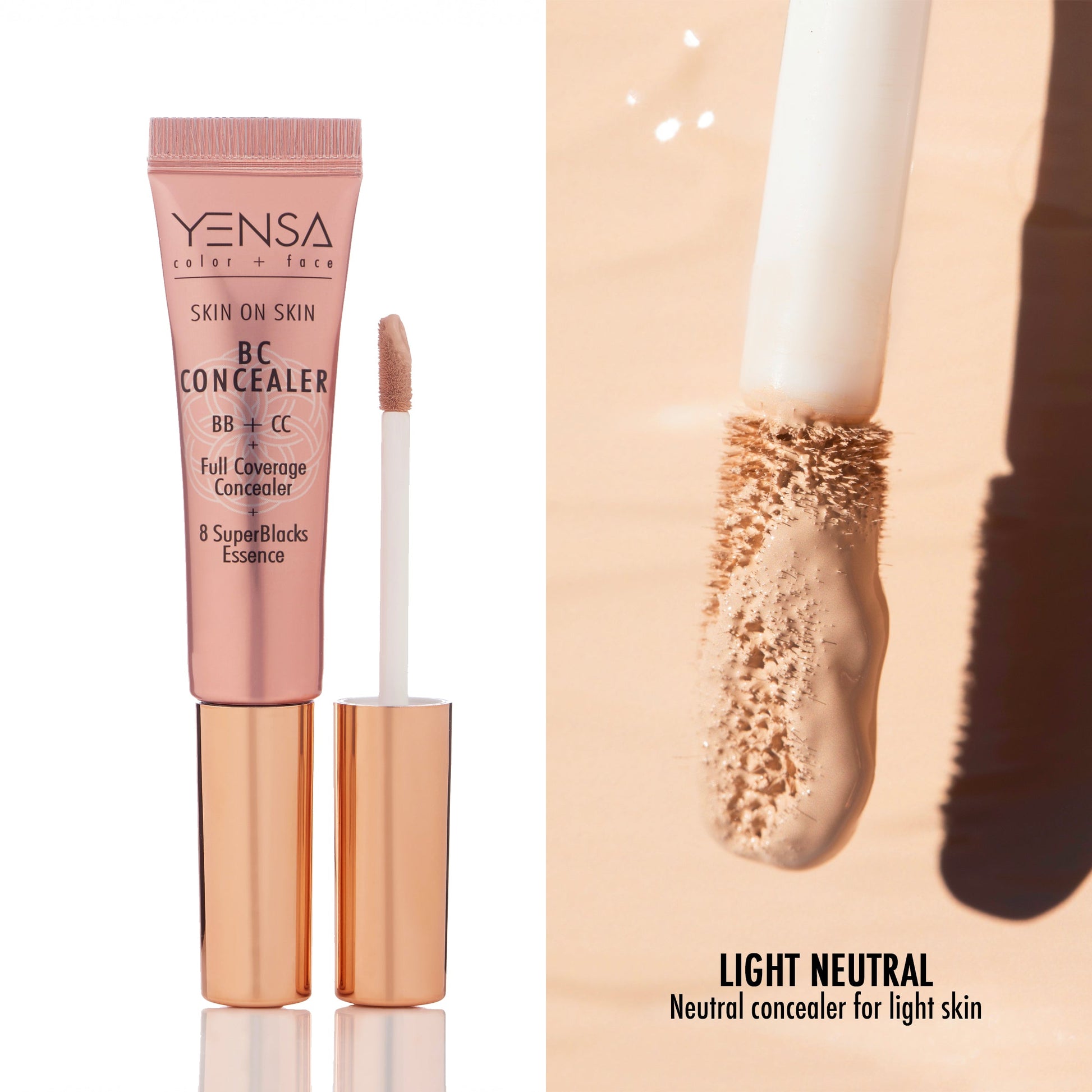 YENSA Super Serum Silk Concealer makeup in fair shade, featuring smooth, lightweight formula for flawless skin coverage.