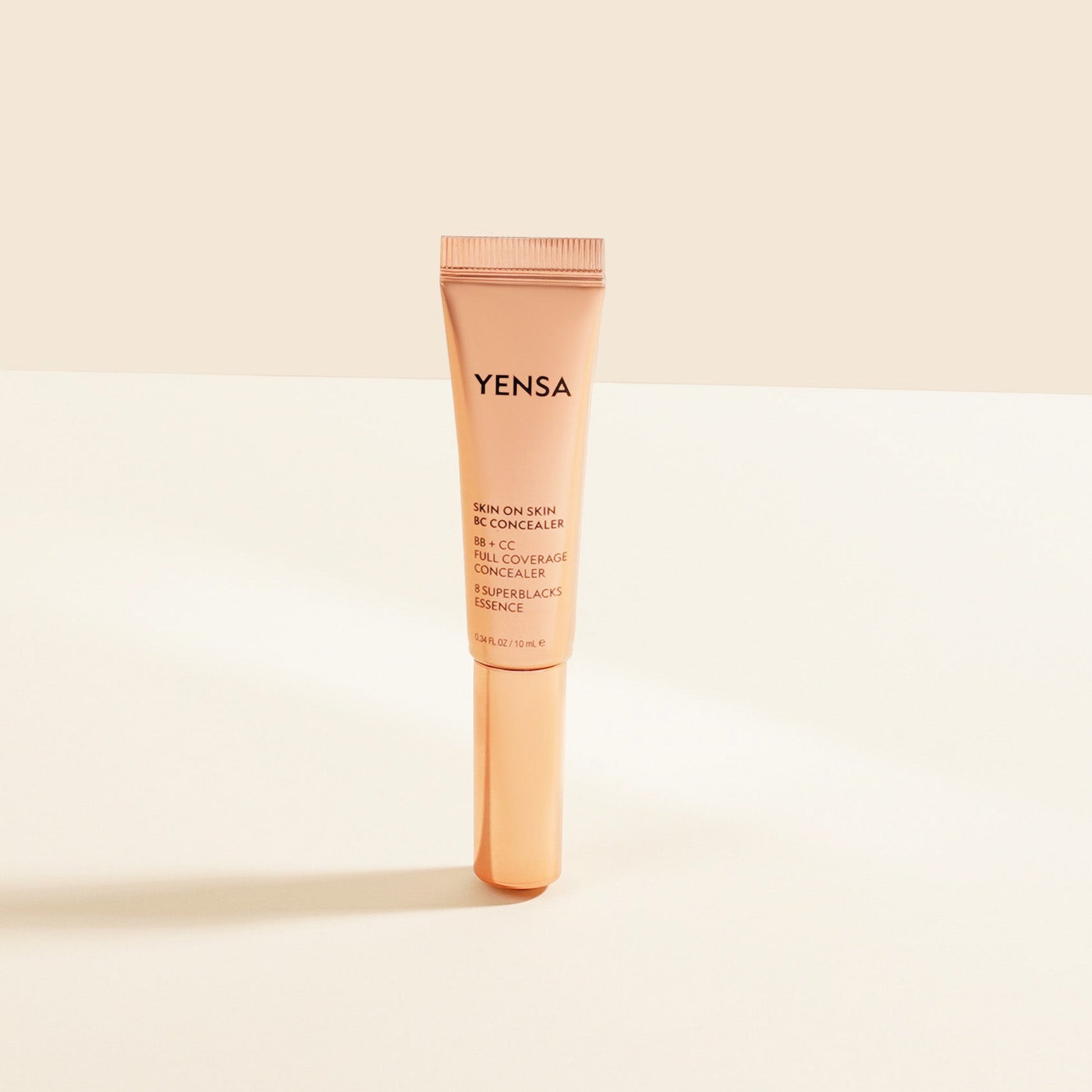 YENSA Skin On Skin BB + CC Full Coverage Hyaluronic Serum Concealer in fair cool shade, showcasing the makeup product on a clean background.