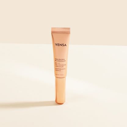 YENSA Skin On Skin BB + CC Full Coverage Hyaluronic Serum Concealer in fair cool shade, showcasing the makeup product on a clean background.