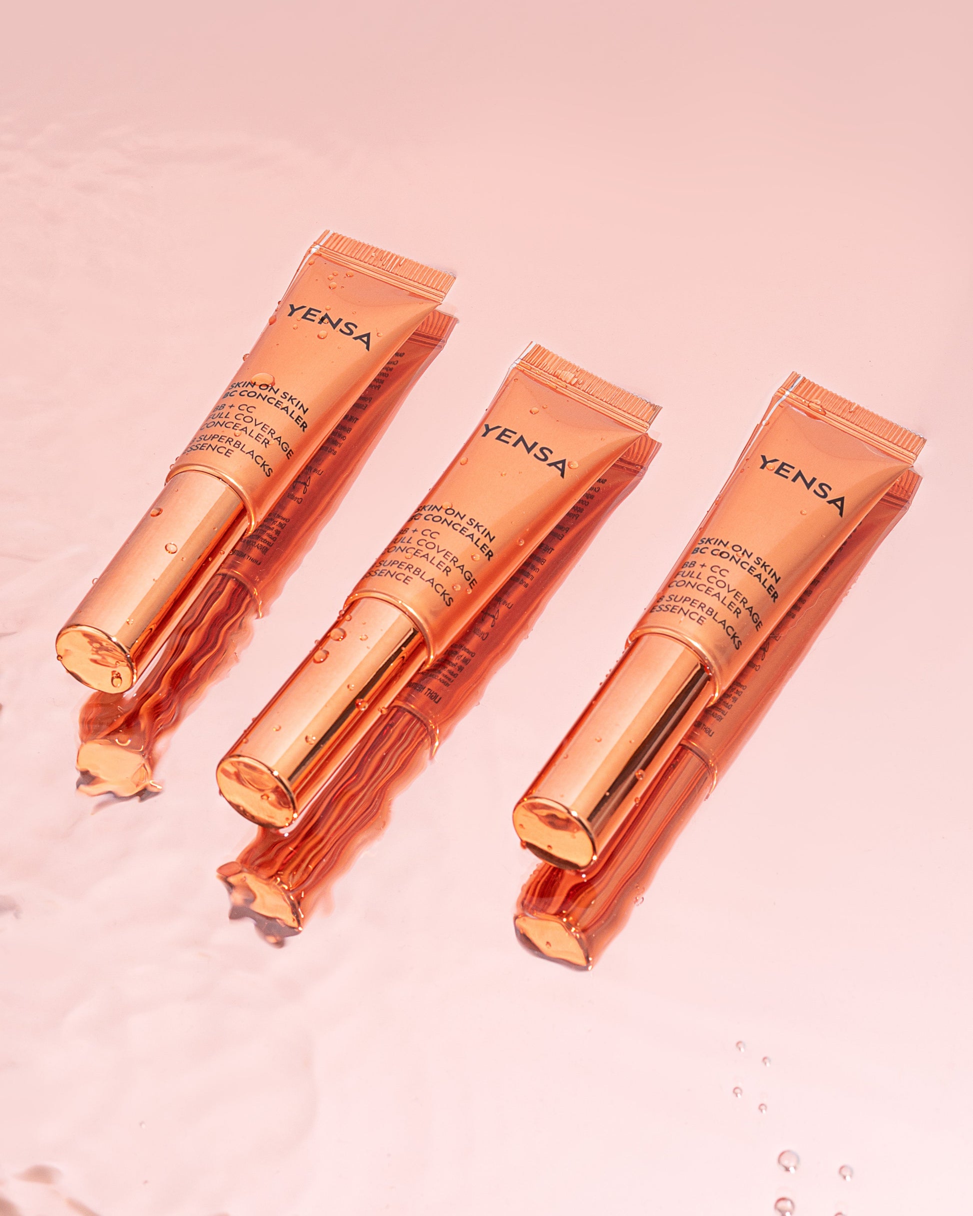 YENSA Skin On Skin BB + CC Full Coverage Hyaluronic Serum Concealer for fair cool skin, makeup product with smooth, full-coverage finish