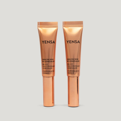YENSA Skin On Skin BB + CC Full Coverage Hyaluronic Serum Concealer in fair cool shade, makeup product for flawless skin.
