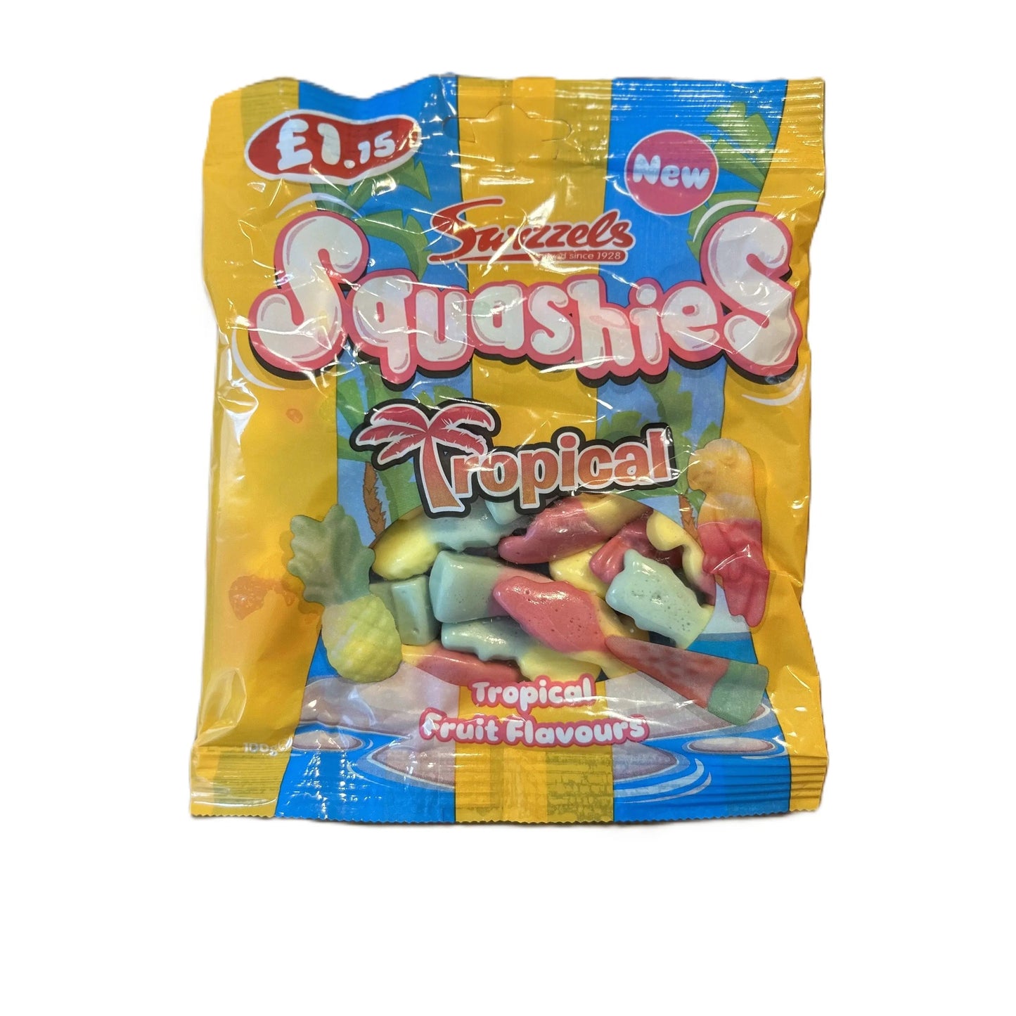 Swizzels Tropical Squashies by Yum At Hart, fruity chewy candy with tropical flavor, limited edition UK sweet treat.