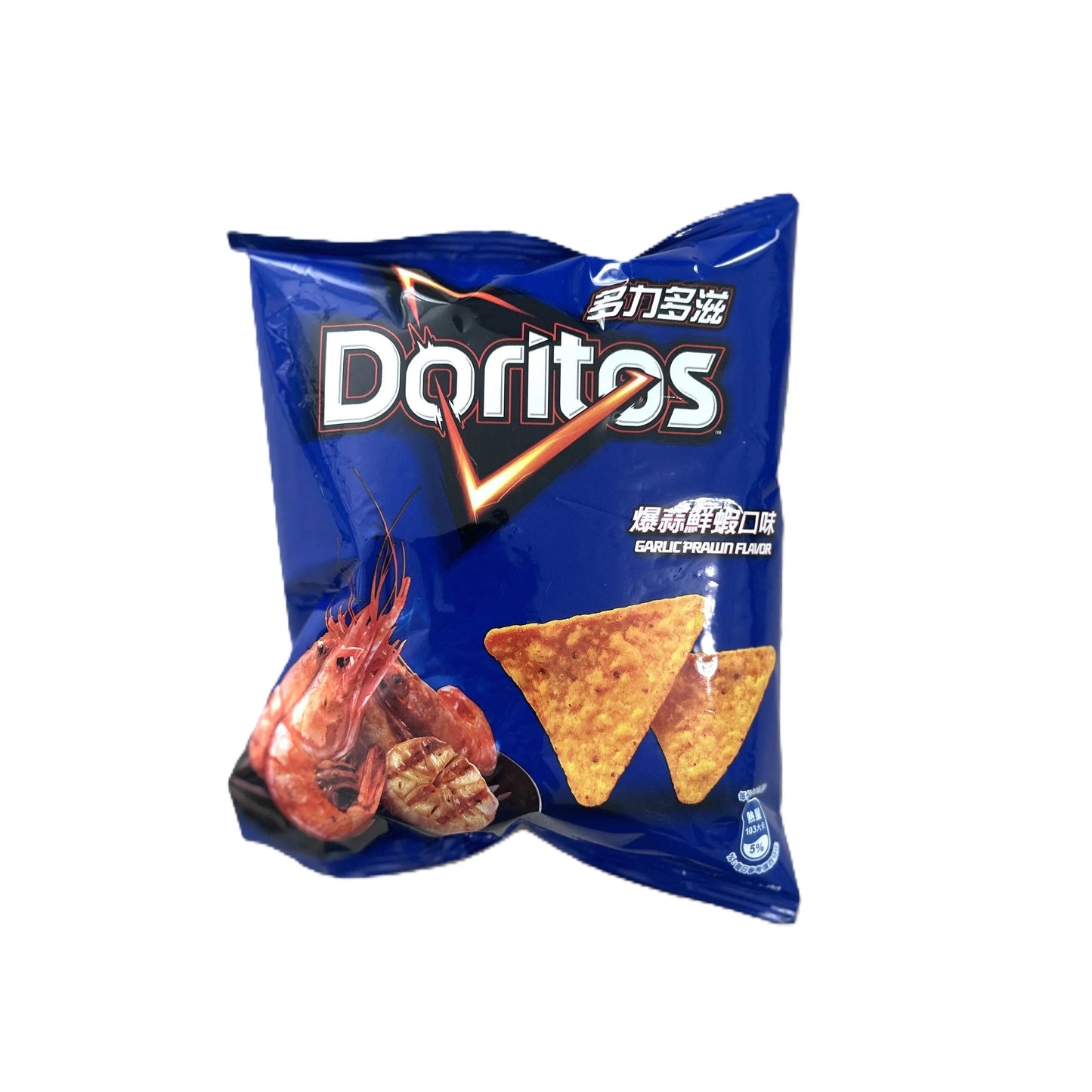 Doritos Garlic Shrimp bold and savory corn chips in a 40g bag, featuring crispy chips with garlic and shrimp flavor from Yum At Hart.