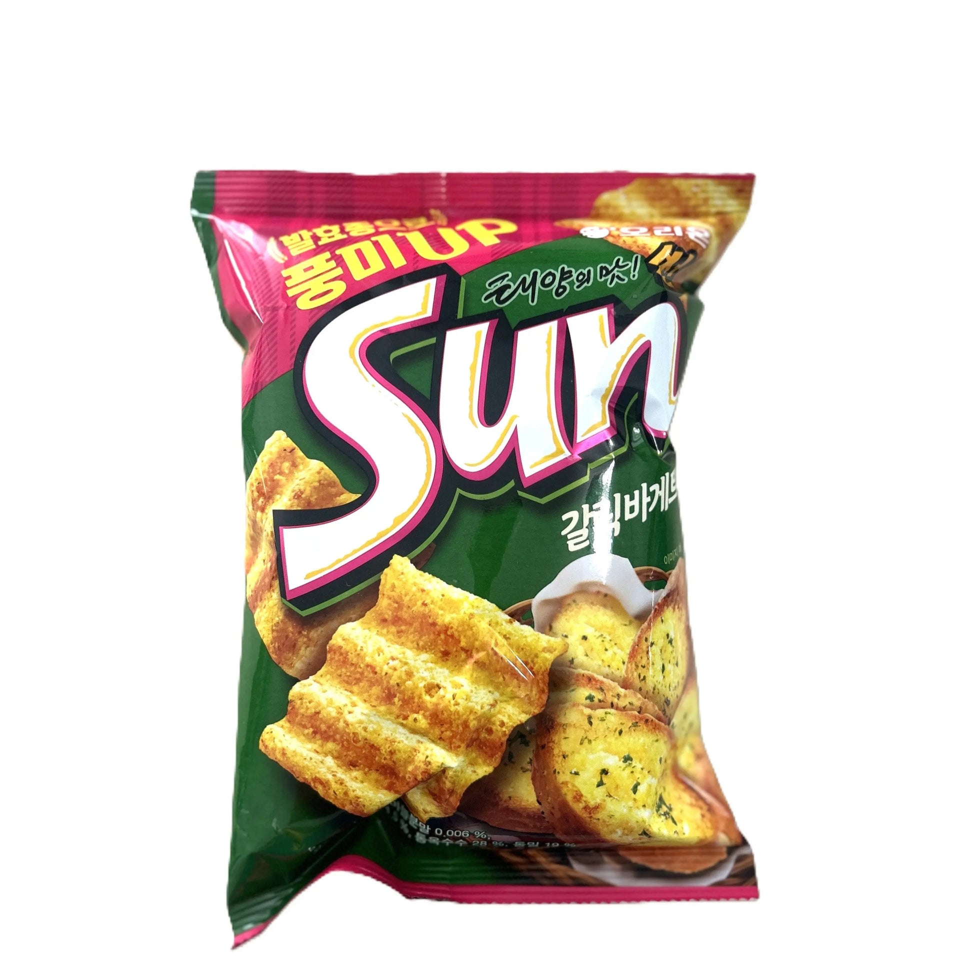 Yum At Hart Sun Chips Garlic Baguette crunchy multigrain chips in a 70g bag, showing golden chips with garlic flavor.
