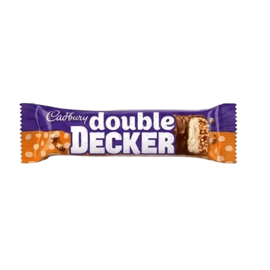 Yum At Hart Cadbury Double Decker Duo chocolate bar with crispy cereals and nougat, 70g, UK packaging.