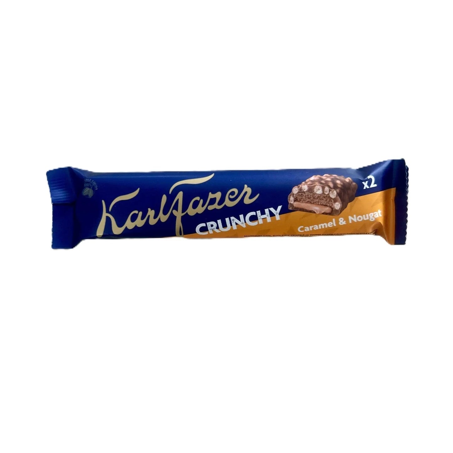 Yum At Hart Karl Fazer Crunchy Suklaapatukka, 55g milk chocolate bar with crunchy texture, Finnish chocolate snack
