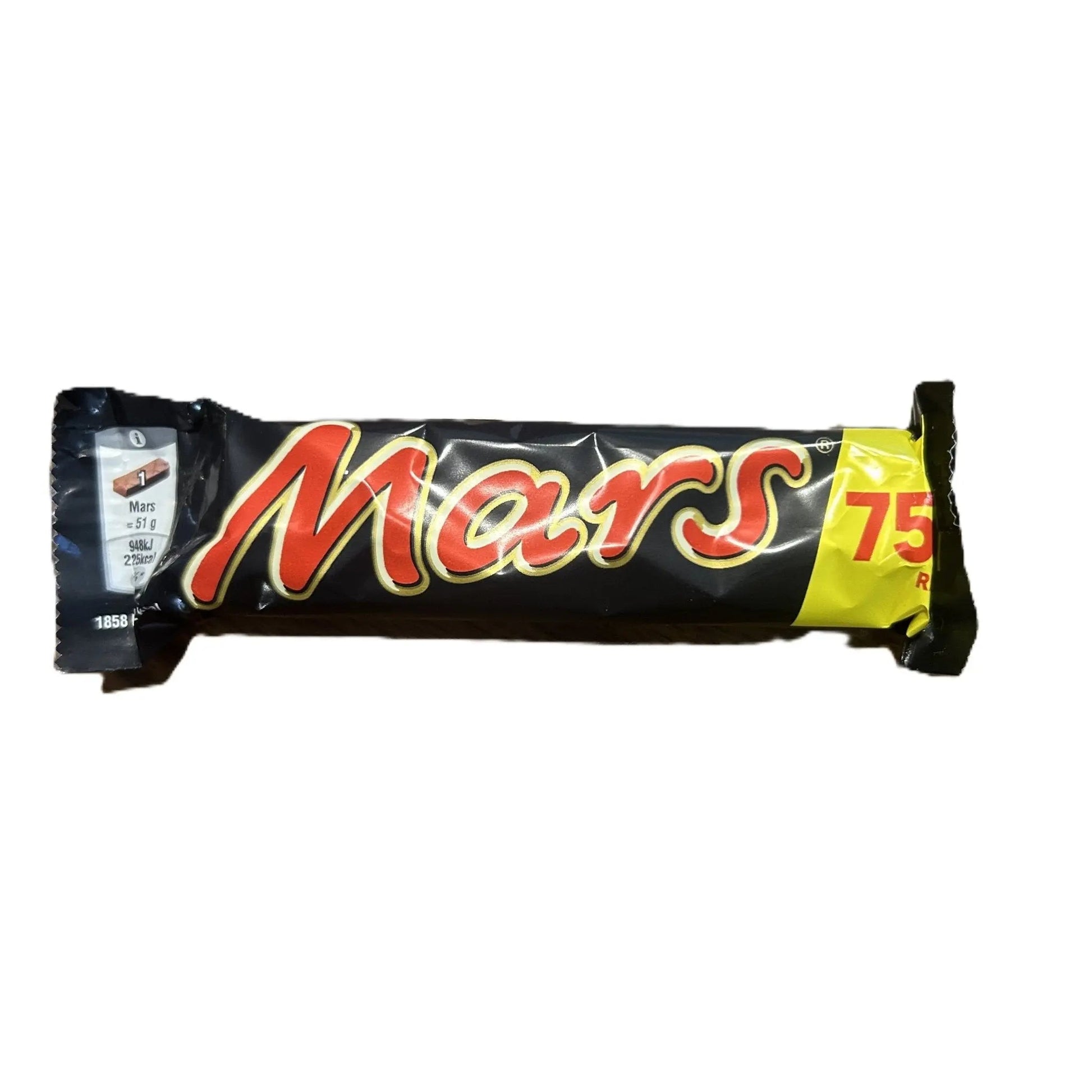 Yum At Hart Mars Bar chocolate and caramel candy bar, 58g, with classic Mars branding and caramel filling visible.