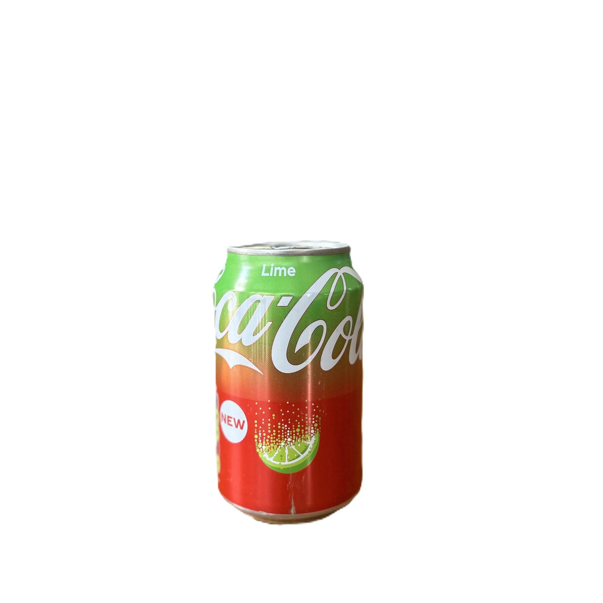 Coca-Cola Lime citrus twist soda can by Yum At Hart, 330mL UK standard size, featuring a colorful label and lime imagery