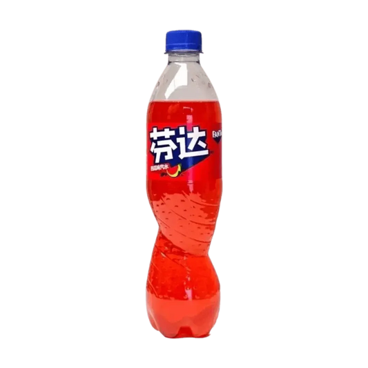 Fanta Watermelon soda 500mL bottle by Yum At Hart, featuring bright watermelon flavor and colorful branding.