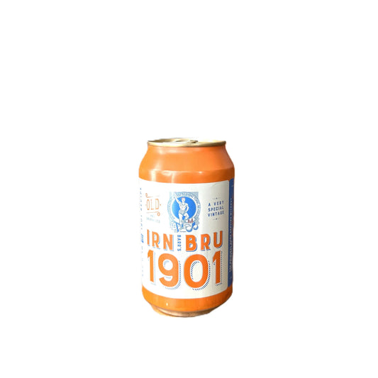 Irn-Bru 1901 vintage soda bottle from Yum At Hart, featuring classic Scottish soda recipe and vintage label design.
