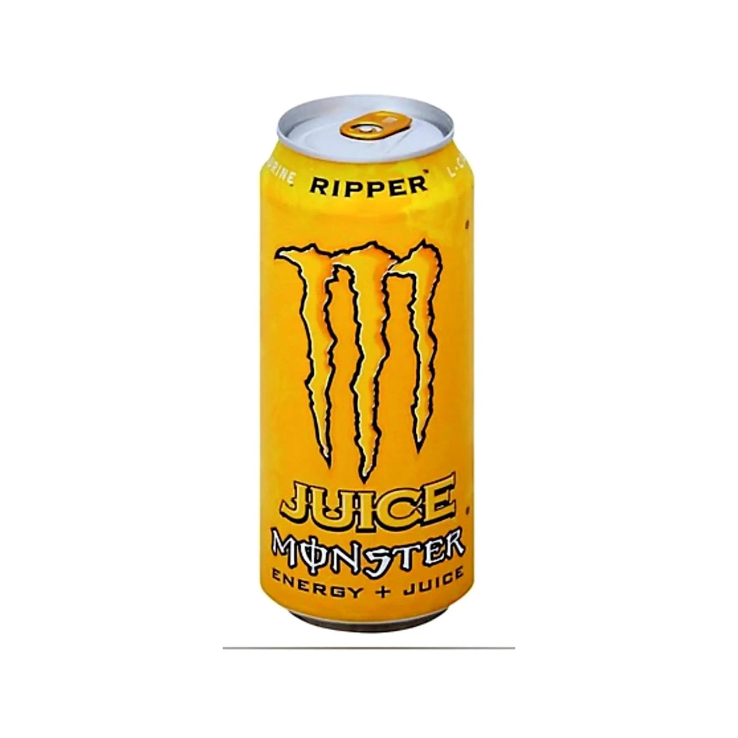 Yum At Hart Monster Energy Ripper Tropical Juice and Energy Blend 500mL can, showcasing vibrant tropical-themed design and branding.