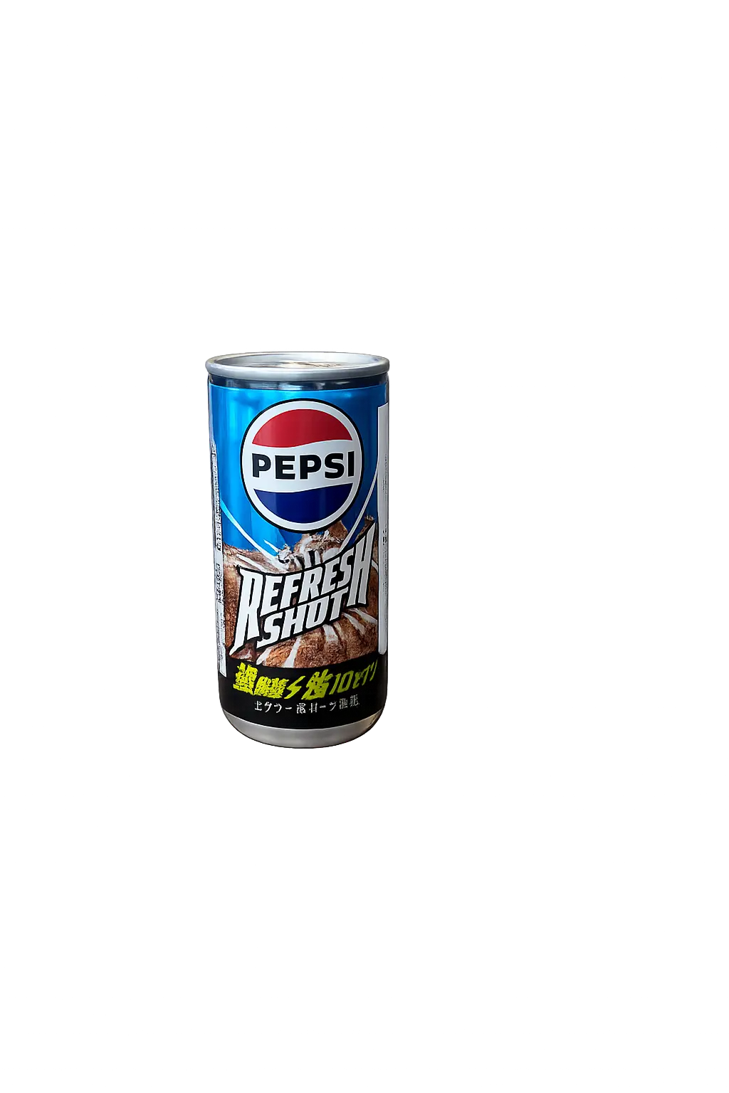 Yum At Hart Pepsi Refresh Shot high-caffeine cola blast 200mL can from Japan, energizing soft drink with bold flavor