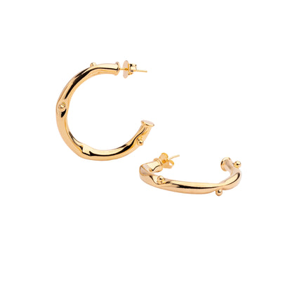Zaira Bead Textured Hoop Earrings